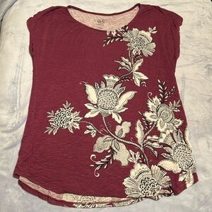 Westport 1962 short sleeve top with bling, rose color, size L good condition